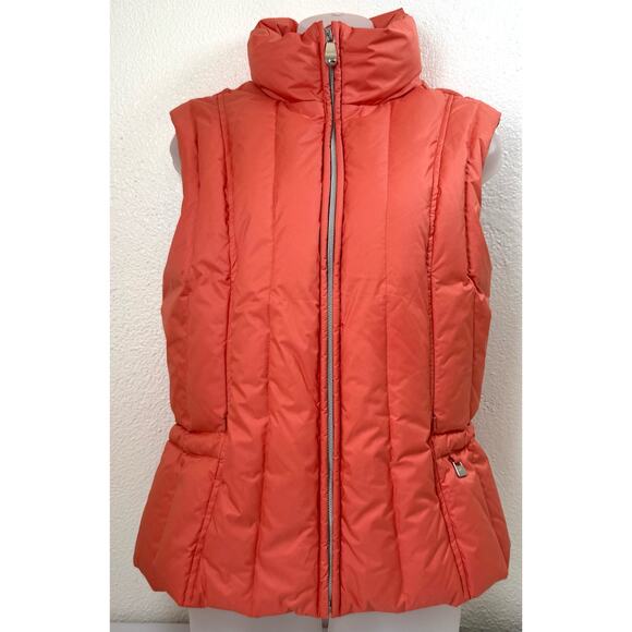 NILS Sz 10 Apricot Orange Down Puffer Vest Slim Fit Warm Outdoor Ski Snow - Picture 2 of 9